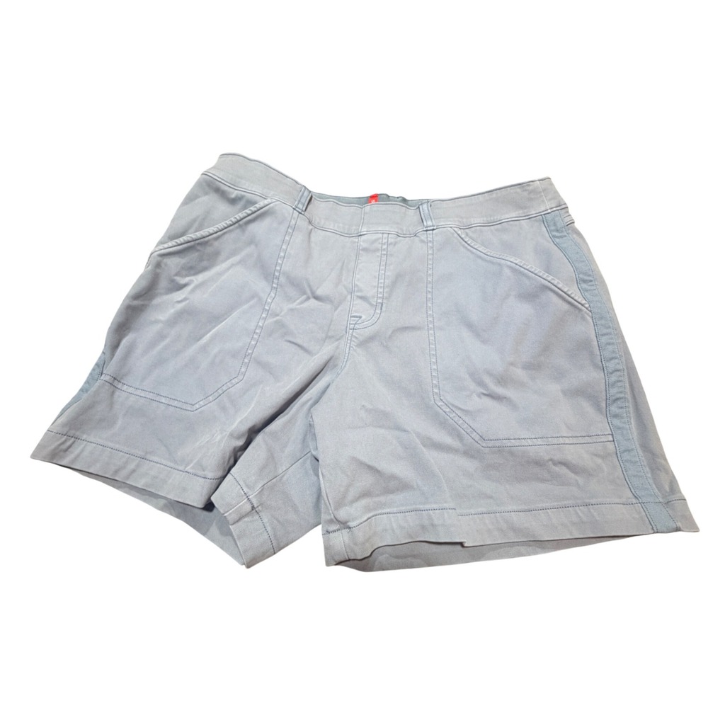 Spanx Stretch Twill Shaping Shorts Women XL Slate Blue Pull On Minimalist